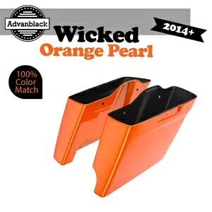 2-1 ウィキッド オレンジ パール 14 歳以上用 ハーレー ツーリング 拡張バッグ ストレッチ サドルバッグ 2-1 WICKED ORANGE PEARL For 14+ Harley Touring Extended Bag Stretched Saddlebag 【並行輸入品】