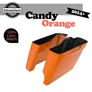 2 in 1 CANDY ORANGE 14+ ハーレーツーリング用拡張バッグ ストレッチサドルバッグ 2 into 1 CANDY ORANGE For 14+ Harley Touring Extended Bag Stretched Saddlebag 【並行輸入品】