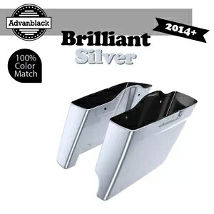 2-1 ブリリアントシルバー 14+ ハーレーツーリング用 拡張バッグ ストレッチサドルバッグ 2-1 BRILLIANT SILVER For 14+ Harley Touring Extended Bag Stretched Saddlebag 【並行輸入品】