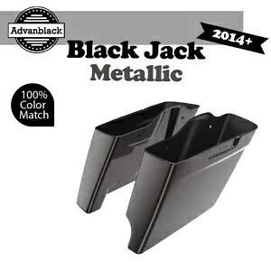 2-1 ブラックジャックメタリック 14 歳以上ハーレーツーリング用拡張バッグストレッチサドルバッグ 2-1 BLACK JACK METALLIC For 14+ Harley Touring Extended Bag Stretched Saddlebag 【並行輸入品】