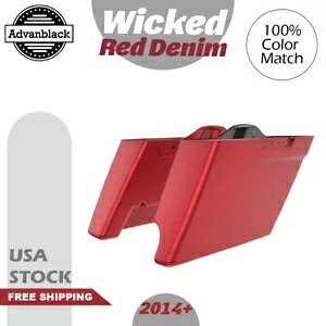 2-1 ウィキッド レッド デニム ストレッチ エクステンド サドルバッグ 14+ ハーレー FLHR FLHXS FLTRX 用 2-1 Wicked Red Denim Stretch Extend Saddlebags For 14+ Harley FLHR FLHXS FLTRX 【並行輸入品】|カスタムパーツ WORLD倉庫