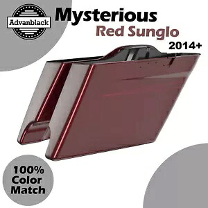 ミステリアスレッド Sunglo 拡張サドルバッグボトムピンストライプ 2014+ ハーレー用 Mysterious Red Sunglo Extended Saddlebag Bottom Pinstripes For 2014+ Harley 【並行輸入品】