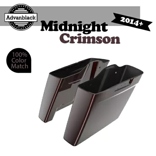 フィット 14+ ハーレー ツーリング アドバンブラック カットアウトなし ストレッチ サドルバッグ MIDNIGHT CRIMSON Fit 14+ Harley Touring Advanblack No Cutout Stretched Saddlebag MIDNIGHT CRIMSON 【並行輸入品】