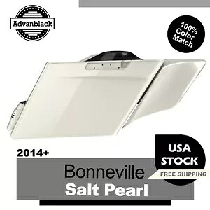ボンネビル ソルト パール カットアウトなし ストレッチ サドルバッグ サイド カバー 14+ ハーレー用 Bonneville Salt Pearl No Cutout Stretched Saddlebag Side Covers For 14+ Harley 【並行輸入品】