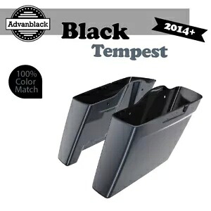 ブラック テンペスト デュアル アンカット エクステンド サドルバッグ ボトム 2014-2020 ハーレー ツーリング用 Black Tempest Dual Uncut Extend Saddlebag Bottoms For 2014-2020 Harley Touring 【並行輸入品】