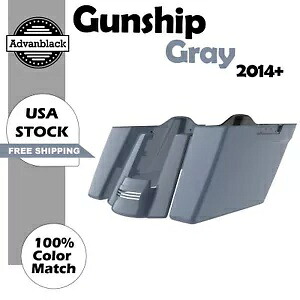ガンシップ グレー デュアル アンカット エクステンド サドルバッグ ボトム 14+ ハーレー ツーリング ストリート用 Gunship Gray Dual Uncut Extend Saddlebag Bottoms For 14+ Harley Touring Street 【並行輸入品】