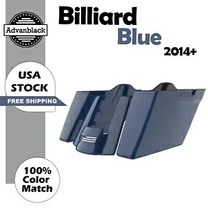 ビリヤード ブルー デュアル ノーカット ストレッチ サドルバッグ ボトム リア フェンダー 14+ ハーレー用 Billiard Blue Dual Uncut Stretched Saddlebag Bottoms Rear Fender For 14+ Harley 【並行輸入品】