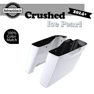 ハーレー ツーリング アドバンブラックに適合 カットアウトなし ストレッチサドルバッグ クラッシュアイスパール Fits Harley Touring Advanblack No Cutout Stretched Saddlebag CRUSHED ICE PEARL 【並行輸入品】｜カスタムパーツ WORLD倉庫