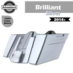 ブリリアントシルバー デュアル アンカット ストレッチ サドルバッグ ボトム 14-20 ハーレー ツーリング用 Brilliant Silver Dual Uncut Stretched Saddlebag Bottom For 14-20 Harley Touring 【並行輸入品】