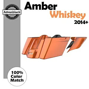 アンバー ウイスキー カットアウトなし 拡張ストレッチサドルバッグ ハーレー ツーリング 2014+ に適合 Amber Whiskey No Cutout Extended Stretched Saddlebags Fits Harley Touring 2014+ 【並行輸入品】 127,050円