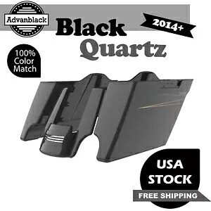 ブラッククォーツ ストレッチ拡張サドルバッグ ピンストライプ リアフェンダー ハーレー 14+ に適合 Black Quartz Stretched Extended Saddlebag Pinstripes Rear Fender Fits Harley 14+ 【並行輸入品】｜カスタムパーツ WORLD倉庫