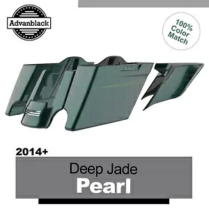 ディープジェイドパール拡張バッグストレッチサドルバッグピンストライプハーレー 2014+ Deep Jade Pearl Extended Bags Stretched Saddlebag Pinstripes For Harley 2014+ 【並行輸入品】