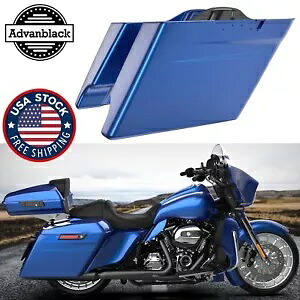 優れたブルーストレッチサドルバッグサイドカバーピンストライプハーレー 2014+ Superior Blue Stretched Saddlebag Side Covers Pinstripes For Harley 2014+ 【並行輸入品】|カスタムパーツ WORLD倉庫