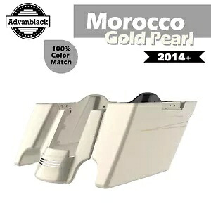 モロッコ ゴールド パール ストレッチ サドルバッグ ピンストライプ リアフェンダー 14+ ハーレー用 Morocco Gold Pearl Stretched Saddlebags Pinstripes Rear Fender For 14+ Harley 【並行輸入品】|カスタムパーツ WORLD倉庫