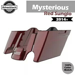 ミステリアスレッド Sunglo ストレッチサドルバッグ ピンストライプ リアフェンダー 14+ ハーレー用 Mysterious Red Sunglo Stretched Saddlebags Pinstripes Rear Fender For 14+ Harley 【並行輸入品】