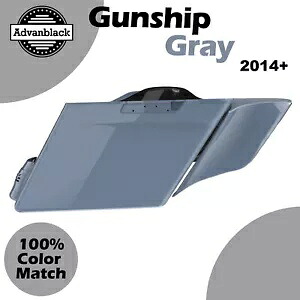 2-1 ハーレー用ガンシップ グレー ストレッチ拡張サドルバッグ サイド カバー 2-1 Gunship Gray Stretched Extended Saddlebag Side Covers For Harley 【並行輸入品】|カスタムパーツ WORLD倉庫