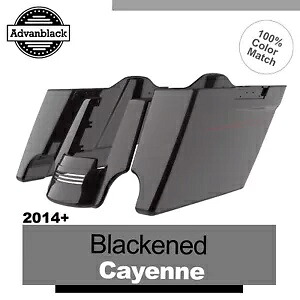 黒くなったカイエン ストレッチ サドルバッグ ピンストライプ リア フェンダー 2014+ ハーレー用 Blackened Cayenne Stretched Saddlebag Pinstripes Rear Fender For 2014+ Harley 【並行輸入品】