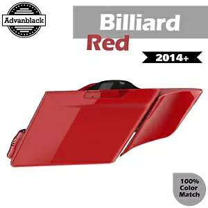 シングルカットアウトビリヤードレッドストレッチ拡張サドルバッグサイドカバーハーレー用 Single Cutout Billiard Red Stretched Extended Saddlebag Side Covers For Harley 【並行輸入品】
