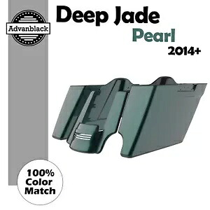 シングル カットアウト ディープ ジェイド パール ストレッチ サドルバッグ ボトム 14+ ハーレー タウティング用 Single Cut Out Deep Jade Pearl Stretched Saddlebag Bottom For 14+ Harley Touting 【並行輸入品】