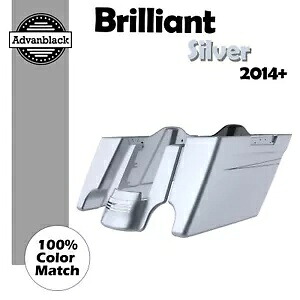Advanblack ブリリアント シルバー ストレッチ サドルバッグ ピンストライプ F/14+ ハーレー ツーリング Advanblack Brilliant Silver Stretched Saddlebag Pinstripes F/ 14+ Harley Touring 【並行輸入品】｜カスタムパーツ WORLD倉庫