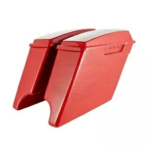 スカーレットレッド ストレッチ拡張サドルバッグ 93-13 ハーレー ストリート ロード エレクトラ用 Scarlet Red Stretched Extended Saddlebag For 93-13 Harley Street Road Electra 【並行輸入品】|カスタムパーツ WORLD倉庫
