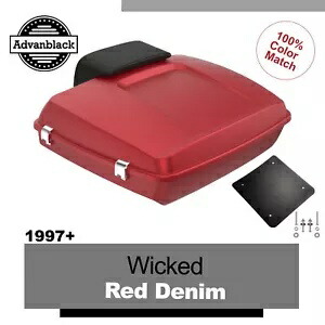 97 年以降のハーレー/ソフテイル用 WICKED RED DENIM Advanblak Rushmore Razor ツアー パック パック For 97+ Harley/Softail WICKED RED DENIM Advanblak Rushmore Razor Tour Pak Pack 【並行輸入品】