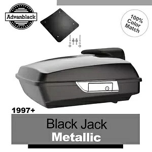 97 年以上のハーレー/ソフテイル用 ブラック ジャック メタリック アドバンブラック ラッシュモア レイザー ツアー パック For 97+ Harley/Softail BLACK JACK METALLIC Advanblak Rushmore Razor Tour Pack 【並行輸入品】