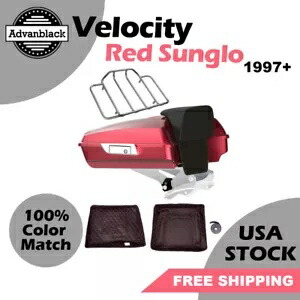 Advanblack ベロシティ レッド サングロ レイザー ツアー パック 荷物は 97 歳以上のハーレー ツーリングに適合 Advanblack Velocity Red Sunglo Razor Tour Pack Luggage Fits 97+ Harley Touring 【並行輸入品】