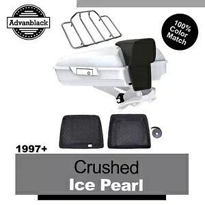 Advanblack クラッシュ アイス パール レイザー ツアー パック トランク ラゲッジ 1997 年以降のハーレーに適合 Advanblack Crushed Ice Pearl Razor Tour Pack Trunk Luggage Fits 1997+ Harley 【並行輸入品】