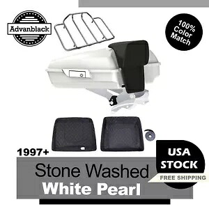 Advanblack ストーンウォッシュ ホワイト パール カミソリ ツアー パック 荷物 ハーレー 97+用 Advanblack Stone Washed White Pearl Razor Tour Pack Luggage For Harley 97+ 【並行輸入品】