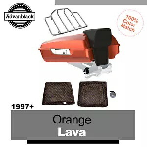 Advanblack オレンジ ラヴァ レイザー ツアー パック ラゲッジ ハーレー ツーリング 1997-2020 に適合 Advanblack Orange Lava Razor Tour Pack Luggage Fits Harley Touring 1997-2020 【並行輸入品】