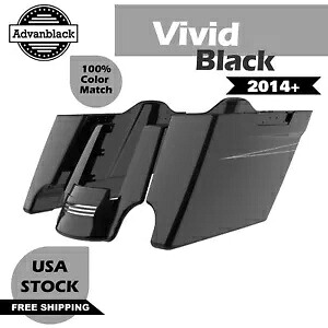 ビビッドブラック ストレッチサドルバッグ ピンストライプ リアフェンダー 14+ ハーレーツーリング用 Vivid Black Stretched Saddlebags Pinstripes Rear Fender For 14+ Harley Touring 【並行輸入品】|カスタムパーツ WORLD倉庫