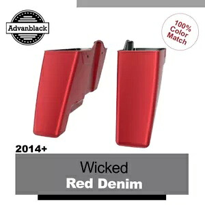ウィキッドレッドデニムデュアルアンカットストレッチ拡張サドルバッグボトムス 2014+ ハーレー Wicked Red Denim Dual Uncut Stretched Extended Saddlebag Bottoms 2014+ Harley 【並行輸入品】