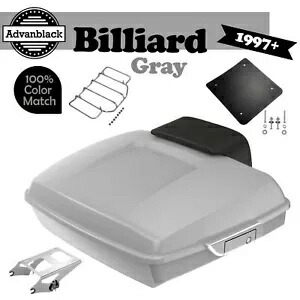 ビリヤード グレー レイザー ツアー パック Pak 荷物バックレスト トップボックス 1997 年以降のハーレーに適合 Billiard Gray Razor Tour Pack Pak Luggage Backrest Top Box Fits 1997+ Harley 【並行輸入品】