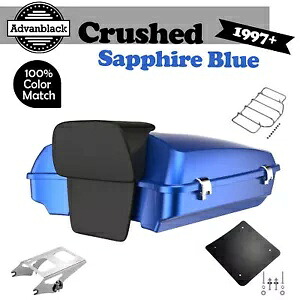 クラッシュ サファイア カミソリ ツアー パック トランク ラゲッジ ハーレー ツーリング 97+用 Crushed Sapphire Razor Tour Pack Trunk Luggage For Harley Touring 97+ 【並行輸入品】