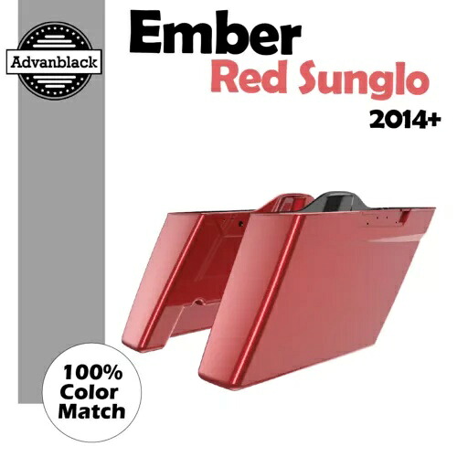 Ember Red Sunglo カットアウトなし 拡張サドルバッグボトムス 2014-2020 ハーレーツーリング用 Ember Red Sunglo No Cutout Extend Saddlebag Bottoms For 2014-2020 Harley Touring 【並行輸入品】