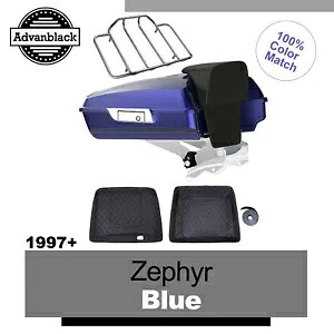 Advanblack ゼファー ブルー レイザー ツアー パック トランク ラゲッジ ハーレー ツーリング 97-20用 Advanblack Zephyr Blue Razor Tour Pack Trunk Luggage For Harley Touring 97-20 【並行輸入品】