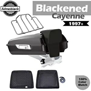 黒くなったカイエン レイザー ツアー パック トランク ラゲッジ ハーレー ツーリング 1997+ に適合 Blackened Cayenne Razor Tour Pack Trunk Luggage Fits Harley Touring 1997+ 【並行輸入品】