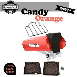 Advanblack キャンディー オレンジ レイザー ツアー パック トランク 荷物 バックレスト 1997+ ハーレー用 Advanblack Candy Orange Razor Tour Pack Trunk Luggage Backrest For 1997+ Harley 【並行輸入品】