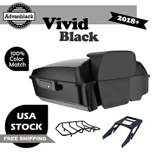ビビッドブラックチョップドツアーパックパックトランク荷物ハーレーロワーライダーST 2018+に適合 Vivid Black Chopped Tour Pak Pack Trunk Luggage Fits Harley Lower Rider ST 2018+ 【並行輸入品】