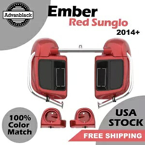 Ember Red Sunglo 下部ベントフェアリング 6.5 インチ スピーカーポッド ハーレー ツーリング 14+ に適合 Ember Red Sunglo Lower Vented Fairing 6.5'' Speaker Pod Fits Harley Touring 14+ 【並行輸入品】｜カスタムパーツ WORLD倉庫