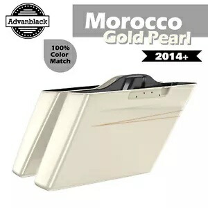 カットアウトなし モロッコゴールド 拡張サドルバッグボトムス 14+ ハーレー ストリート ロード グライド No Cutout Morocco Gold Extended Saddlebag Bottoms 14+ Harley Street Road Glide 【並行輸入品】