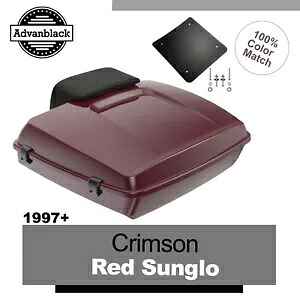 97 年以上のハーレー/ソフテイル用 CRIMSON RED SUNGLO Advanblak Rushmore Razor ツアー パック For 97+ Harley/Softail CRIMSON RED SUNGLO Advanblak Rushmore Razor Tour Pak Pack 【並行輸入品】