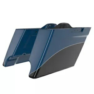 リーフブルー/ビビッドブラック 2トーン ストレッチ拡張サドルバッグ ハーレー14+に適合 Reef Blue/Vivid Black 2-Tone Stretched Extended Saddlebag Fits Harley 14+ 【並行輸入品】