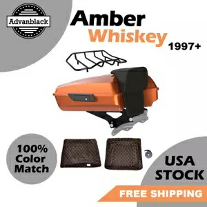 Advanblack アンバー ウイスキー レイザー ツアー パック トランク ラゲッジ 97 歳以上 ハーレーダビッドソン用 Advanblack Amber Whiskey Razor Tour Pack Trunk Luggage For 97+ Harley Davidson 【並行輸入品】