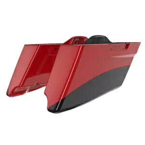 ビリヤードレッド & ビビッドブラック 2 トーン CVO 拡張ストレッチサドルバッグ ハーレーに適合 Billiard Red & Vivid Black 2-Tone CVO Extended Stretched Saddlebag Fits Harley 【並行輸入品】