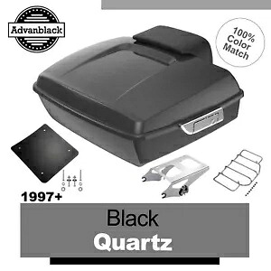 Advanblack ブラック クォーツ チョップド ツアー パック Pak Luggage 97+ ハーレー ツーリング用 Advanblack Black Quartz Chopped Tour Pack Pak Luggage For 97+ Harley Touring 【並行輸入品】