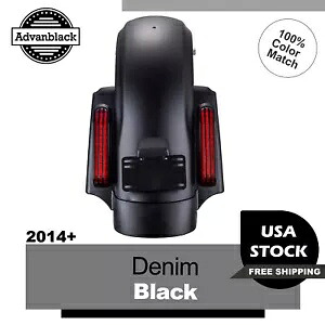 Advan デニム ブラック CVO リアフェンダーシステム 14+ ハーレーツーリングストリートロード用 Advan Denim Black CVO Rear Fender System For 14+ Harley Touring Street Road 【並行輸入品】