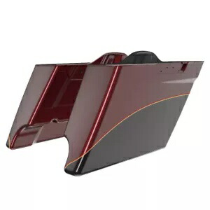 ミステリアス レッド サングロ/ブラック カイエン 2 トーン拡張サドルバッグ ハーレーに適合 Mysterious Red Sunglo/Blackened Cayenne 2-Tone Extended Saddlebag Fits Harley 【並行輸入品】