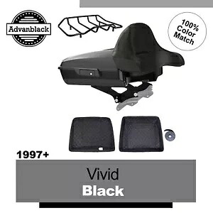 Advan ビビッド ブラック レイザー ツアー パック ラップアラウンド バックレスト ハーレー ツーリング 97-20 に適合 Advan Vivid Black Razor Tour Pak Wrap-Around Backrest Fits Harley Touring 97-20 【並行輸入品】